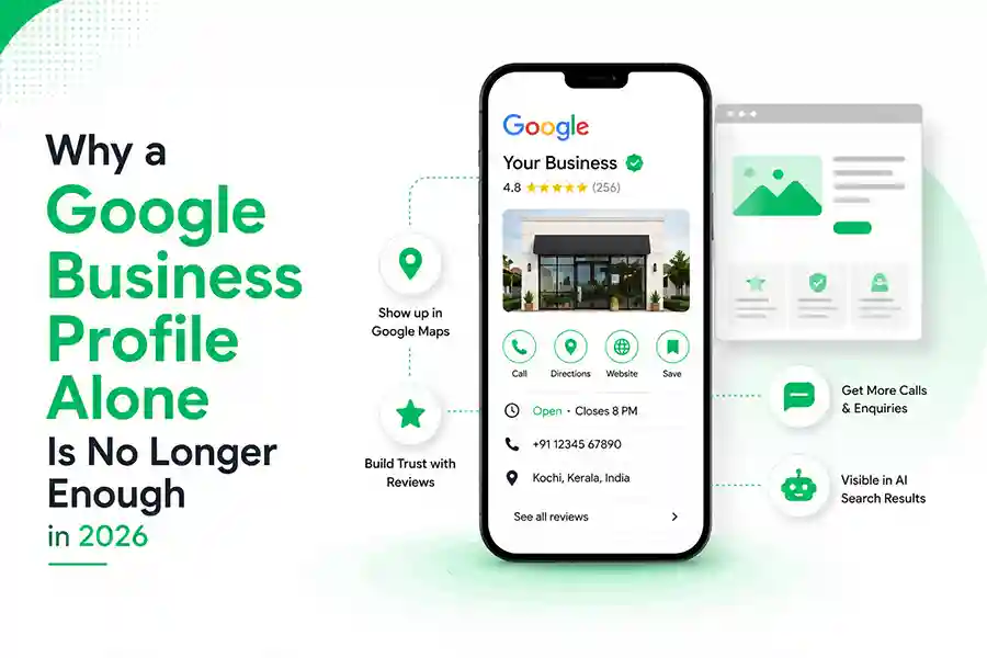 Google Business Profile alone is not enough in 2026. Website, Local SEO, reviews and AI search all work together.